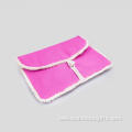 Pink Raw Canvas Cosmetic Bag